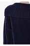 Rib Detail Navy Blue Cashmere Knitwear - 4
