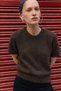 Women's Short Sleeve Crew Neck Premium Coffee Sweatshirt - 3