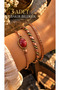 3 Pieces of Copper Bracelet with Agate Natural Stone Real Copper