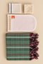 1973 Bridal Bath Dowry Pack 10 Pieces (Green) Gift Set of 5 Special Peshtemal, Silk Pouch, Facial Scrub, Soap, Tulle Bag (10 Pieces) - 2