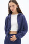 Women's 3 Thread Cotton Hooded Zipper Sweatshirt and Wide Leg Sweatpants - Sweat Suit Set