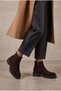 Women's Genuine Suede Chelsea Boots Brown Zippered Thick Non-Slip Sole Winter Ankle Boots - 2