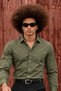 Men's Classic Stylish Long Classic Buttoned Khaki Shirt - 6