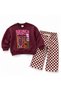 Girls' 3-Ply Cotton Sweathirt Pants Bottom and Top Set 2-8 Years - 3