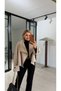High Collar Vanilla Short Cashmere Coat - 4