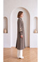 Women's gold buttoned stand collar elegant long coat - 3