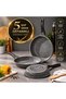 Stoneluxe 3-Piece Cast Iron Pan Set