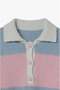 Baby Blue Nora Striped Polo Collar Sweater - 3