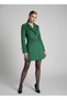Alfateks Women's Short Cashmere Coat with Double Breasted Buttons and Belt - 2