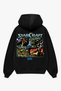 Star Crft Back Printed Oversize Unisex Black Hoodie