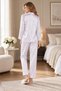 Premium Satin Fabric Buttoned Long Sleeve Ribbed Satin Fabric Suit - 2