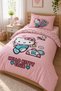 Licensed Hello Kitty Club Single Ranforce Duvet Cover Set - Pink Girls' Duvet Cover Set - 2