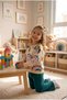 Girl's Rainbow Patterned Sweatshirt 2-Piece Top and Bottom Set Ak15636 - 4