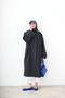 Women's Stand Collar Sleeve Button Detail Lined Oversize Cashmere Coat Smoked