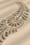 Silver Sequin and Bead Embellished Leaf Motif Tulle Applique - 2