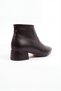Velar women's brown leather pointed-toe low block heel side-zip ankle boots - 4 cm heel - 6