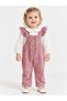 Velvet Ruffled Baby Girl Salopet Set - 2