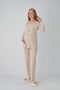 Guipure Lace Detailed V-Neck Buttoned Maternity Pajama Set with Maternity Dress, Set of 3 - 6