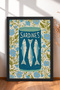 6 Piece Tile Patterned Mediterranean Framed Painting Set Italy Posters Wall Decor Sixmx41 - 4