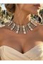 Rectangular Crystal Stone Choker Necklace Design Model Wedding Engagement Special