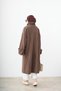 Women's Stand Collar Sleeve Button Detail Lined Oversize Cashmere Coat Mink - 5