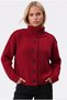 Women's Walf Red Knitwear Cardigan with Stand Collar and Epaulettes