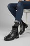 Genuine Leather Comfortable Heeled Zippered Women's Boots - 4