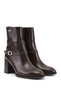Women's Brown Zippered Thick Heeled Boots - 5