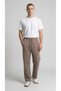 Men's Cocoa Three-Strand Ruffled Waistband Baggy Sweatpants - 2