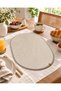 Cream-Colored Oval Jute Table Runner, Side Table, Tablecloth | Breakfast, Dinner Set | Decorative Table Runner 35x60 cm - 3