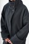 Women's Stand Collar Sleeve Button Detail Lined Oversize Cashmere Coat Smoked - 5