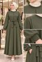 Pi̇le Detailed Dress -Khaki̇ - 4