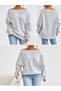 Women's Drawstring Adjustable Collar 100% Cotton Sweatshirt - 2