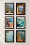6 Piece Rose Archway Amalfi Framed Painting Set Italy Posters Wall Decor Sixit41