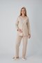 Guipure Lace Detailed V-Neck Buttoned Maternity Pajama Set with Maternity Dress, Set of 3 - 5