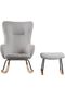 - Comfortable Nursing Rocking Chair With Footrest - Light Grey