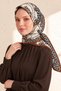 Leopard Chain Pattern Brown-Beige Soft Scarf 90X90 cm - 3