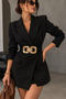 Women's Gold Buckle Wide Elastic Belt – Flexible Belt – Dress and Jacket Belt - 4