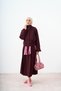 Women's Snap Detail High Collar Suit Burgundy - 2