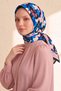 Floral Pattern Saks-Pink Soft Scarf 90X90 cm - 2