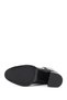 Women's Black Zippered Thick Heeled Boots - 7