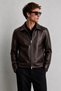 New Season Brown Men's High Quality Timeless Design Leather Jacket - 4