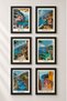6 Piece Italy Coastal Route Framed Painting Set Italy Posters Living Room Kitchen Gallery Wall Sixit05