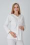 Guipure Lace Detailed V-Neck Buttoned Maternity Pajama Set with Maternity Dress, Set of 3 - 7