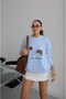 Baby Blue Dog Embroidered Soft Sweater - 3