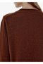 Rib Detail Round Neck Brown Cashmere Knitwear - 4