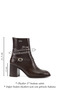 Women's Brown Zippered Thick Heeled Boots - 3