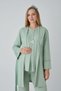 Guipure Lace Detailed V-Neck Buttoned Maternity Pajama Set with Maternity Dress, Set of 3 - 4