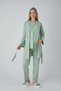 Guipure Lace Detailed V-Neck Buttoned Maternity Pajama Set with Maternity Dress, Set of 3 - 3