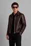 New Season Brown Men's High Quality Timeless Design Leather Jacket